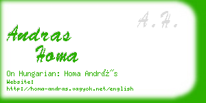 andras homa business card